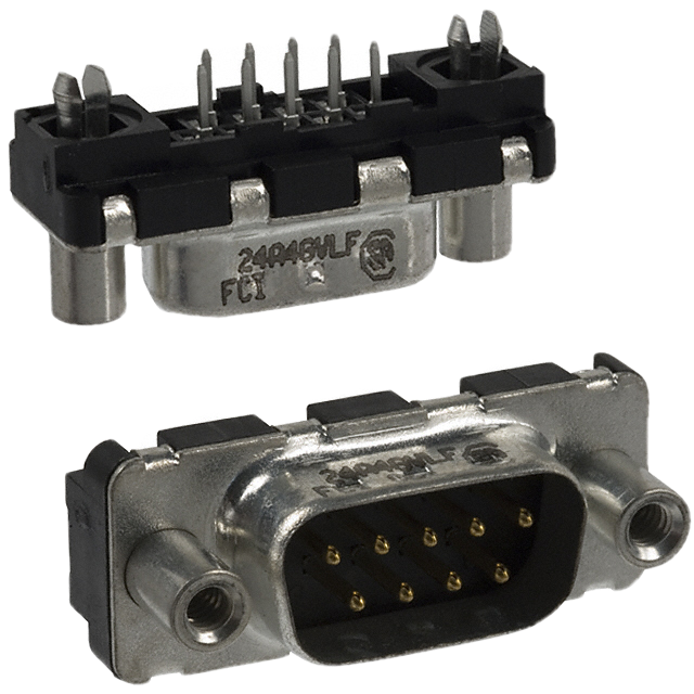 Pack of 4  LD09P24A4GV00LF  Connector D-Sub Plug 9 Position VERT SLDR :RoHS