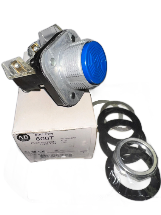800T-A7D1   Pushbutton Type 4,13 Flush Blue Head 30.5 MM : RoHS