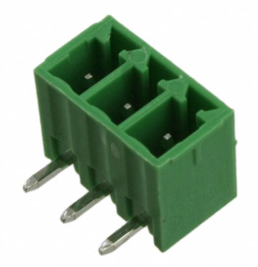 Pack of 4   691322310003   Connector 3 Position Terminal Block Header, Male Pins, Shrouded (4 Side) 0.150" (3.81mm) 90°, Right Angle Through Hole : RoHS