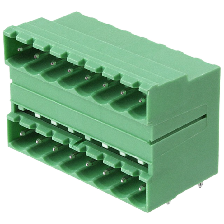 Pack of 2 1762431 Conn Shrouded Header (4/4 Sides) HDR 16 POS 5.08mm Solder RA Side Entry Thru-Hole, Bulk, RoHS