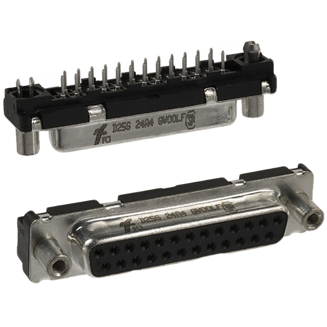 Pack of 2  D25S24A4GV00LF   CONN D-Sub RCPT 25POS VERT SLDR :RoHS
