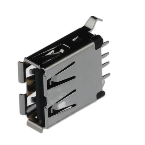 Pack of 4   KUSBVX-AS1N-B   Connector USB-A (USB TYPE-A) USB 2.0 Receptacle 4 Position Through Hole : RoHS