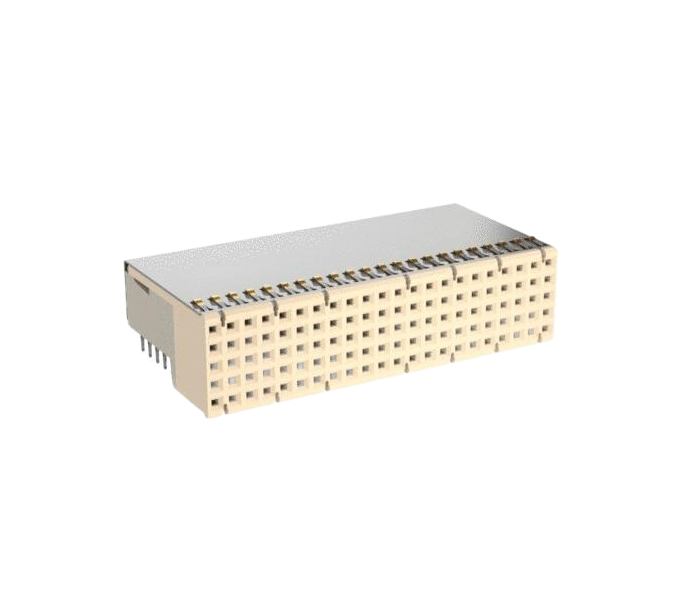 354148  Connector Hard Metric F 132 POS 2mm Press Fit RA Thru-Hole
