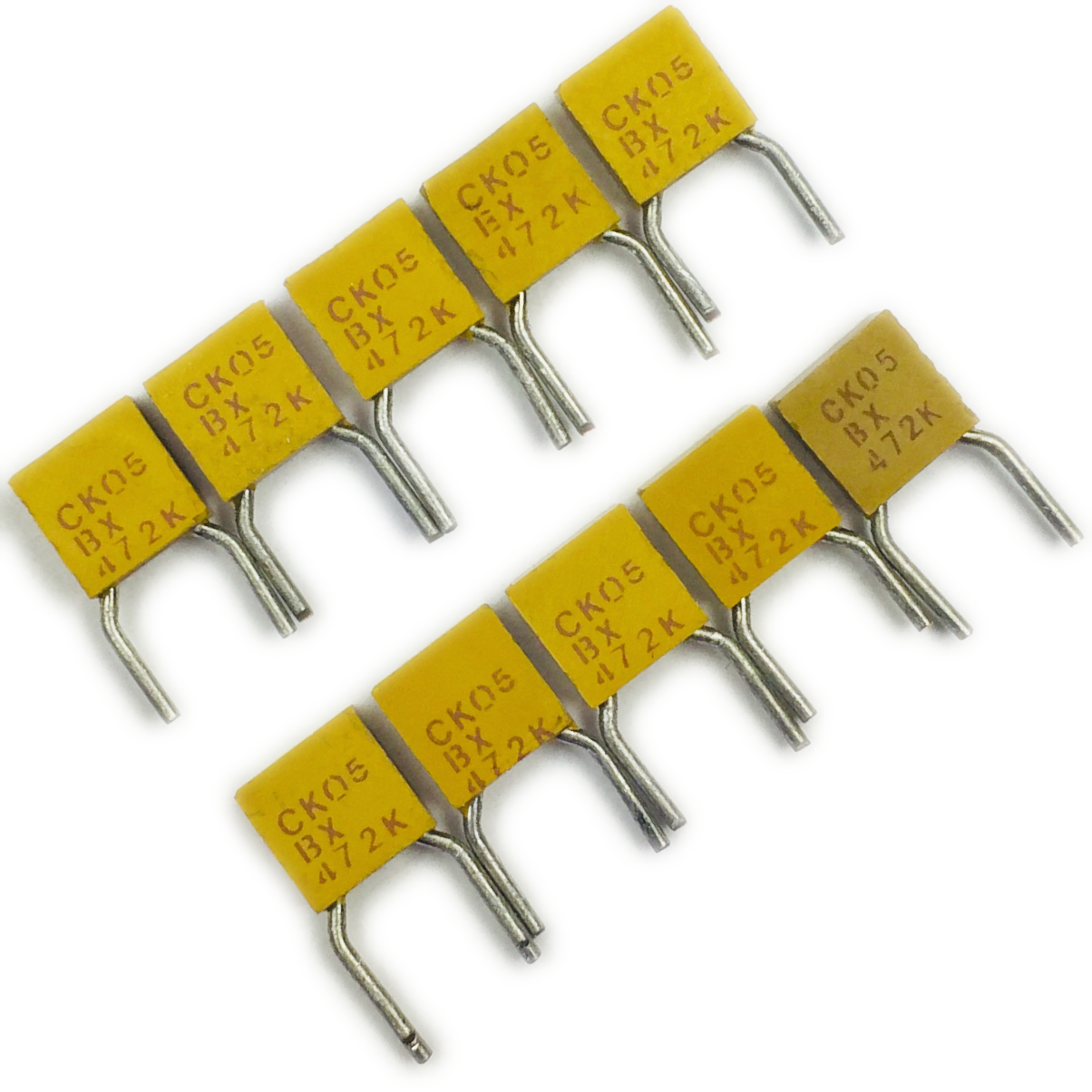 Pack of 10 CK05BX472K Prepped Capacitor Ceramic 0.0047uF 100V X7R 10% Radial 5.08mm 125C 