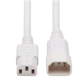P004-003-AWH Cable Power Cord 3.00' (914.4mm) White IEC 320-C14 To IEC 320-C13 SJT : RoHS