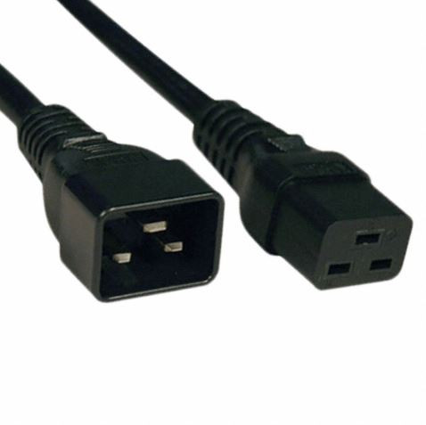 P036-006 Cable 6.00' (1.83m) Power Cord Black IEC 320-C20 To IEC 320-C19 SJT : RoHS