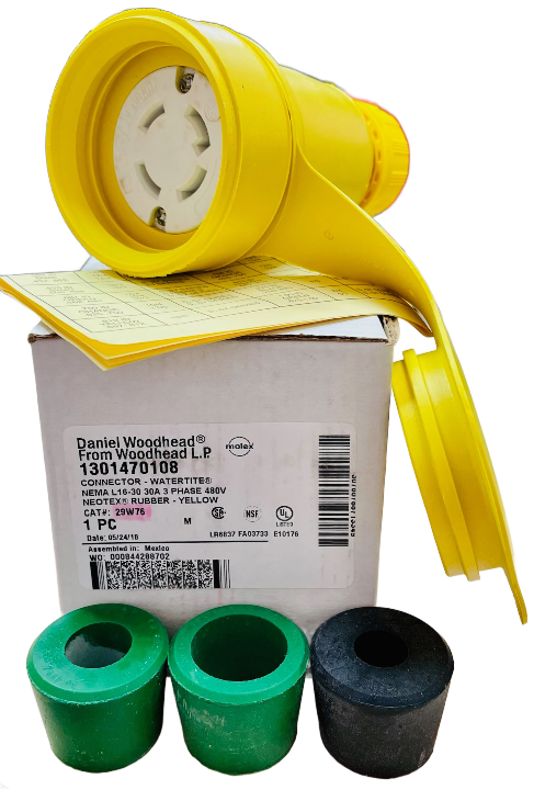 1301470108   Power Connector Receptacle, Female Sockets NEMA L16-30R Free Hanging (In-Line) 29W76