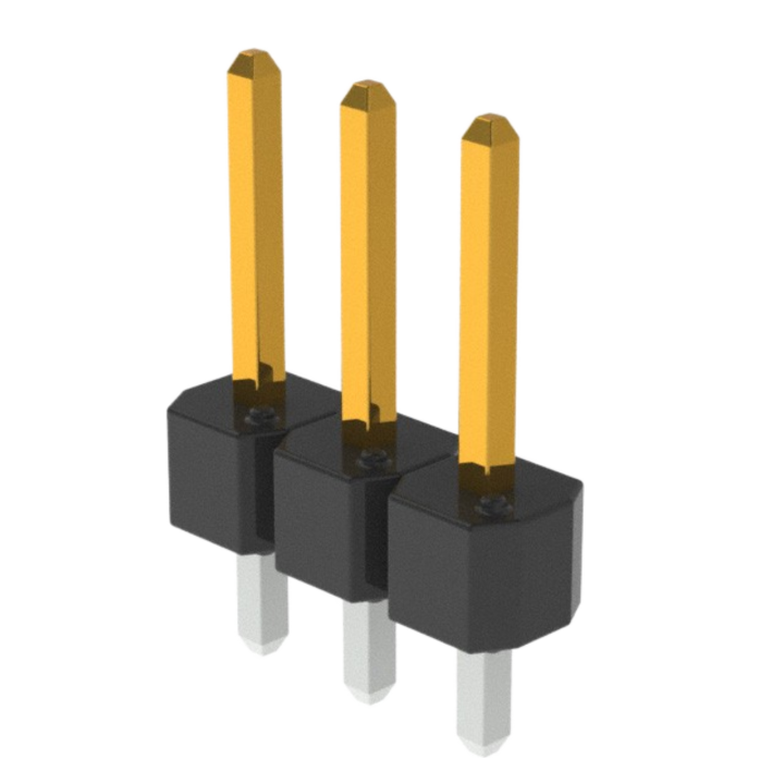 Pack of 5 68000-103HLF Board to Board connector, Unshrouded Header, Through Hole, Single Row, 3 Positions, 2.54 mm Pitch, Vertical, 5.84 mm (0.23 in.) Mating, 2.41 mm (0.095 in.), RoHS