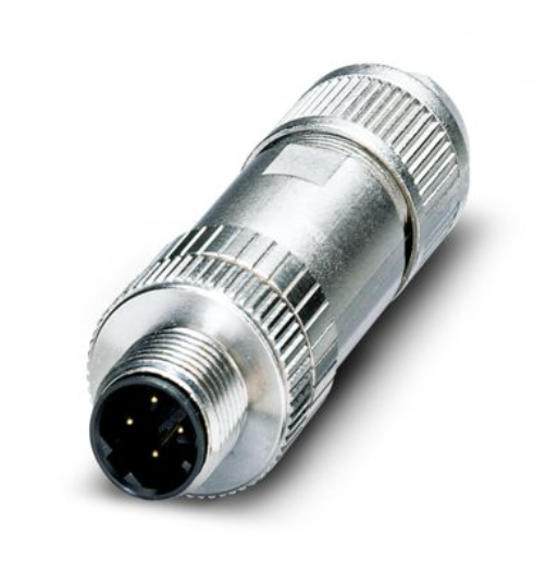 SACC-M12MSD-4QSH  Data connector 1543223, Ethernet CAT5 (100 Mbps), 4-position, shielded, Plug straight M12, coding: D, Insulation displacement connection, knurl material: Brass, nickel-plated, external cable diameter 4 mm ... 8 mm