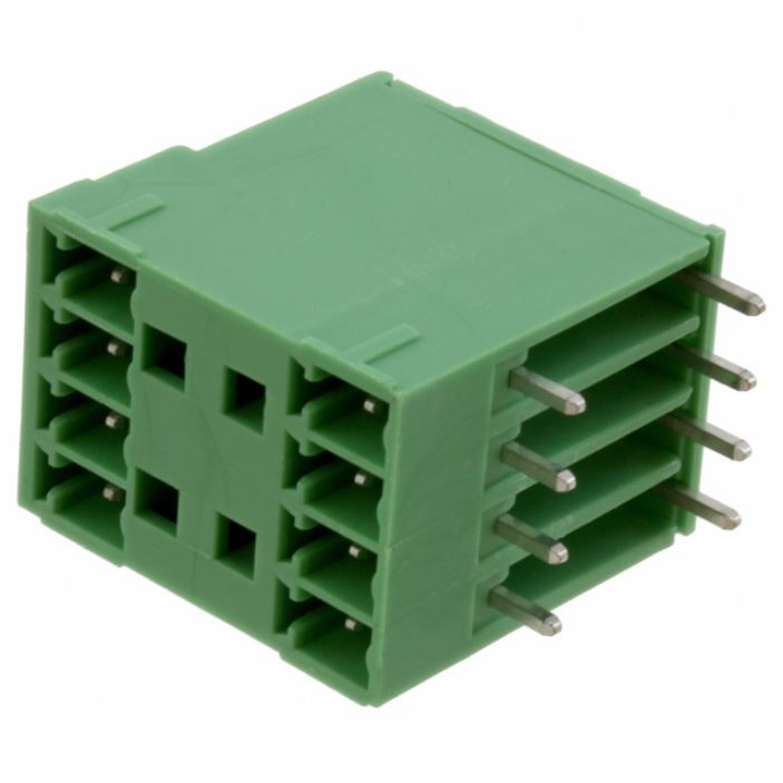 Pack of 5 1843091 Terminal Block 8 Position Header, Male Pins, Shrouded (4 Side) 0.150" (3.81mm) 90°, Right Angle Through Hole : RoHS