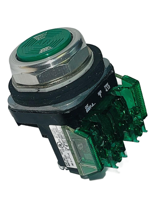 800T-A... Push Button, Green Button, Series T, Type 4,13, Untested, Used, RoHS