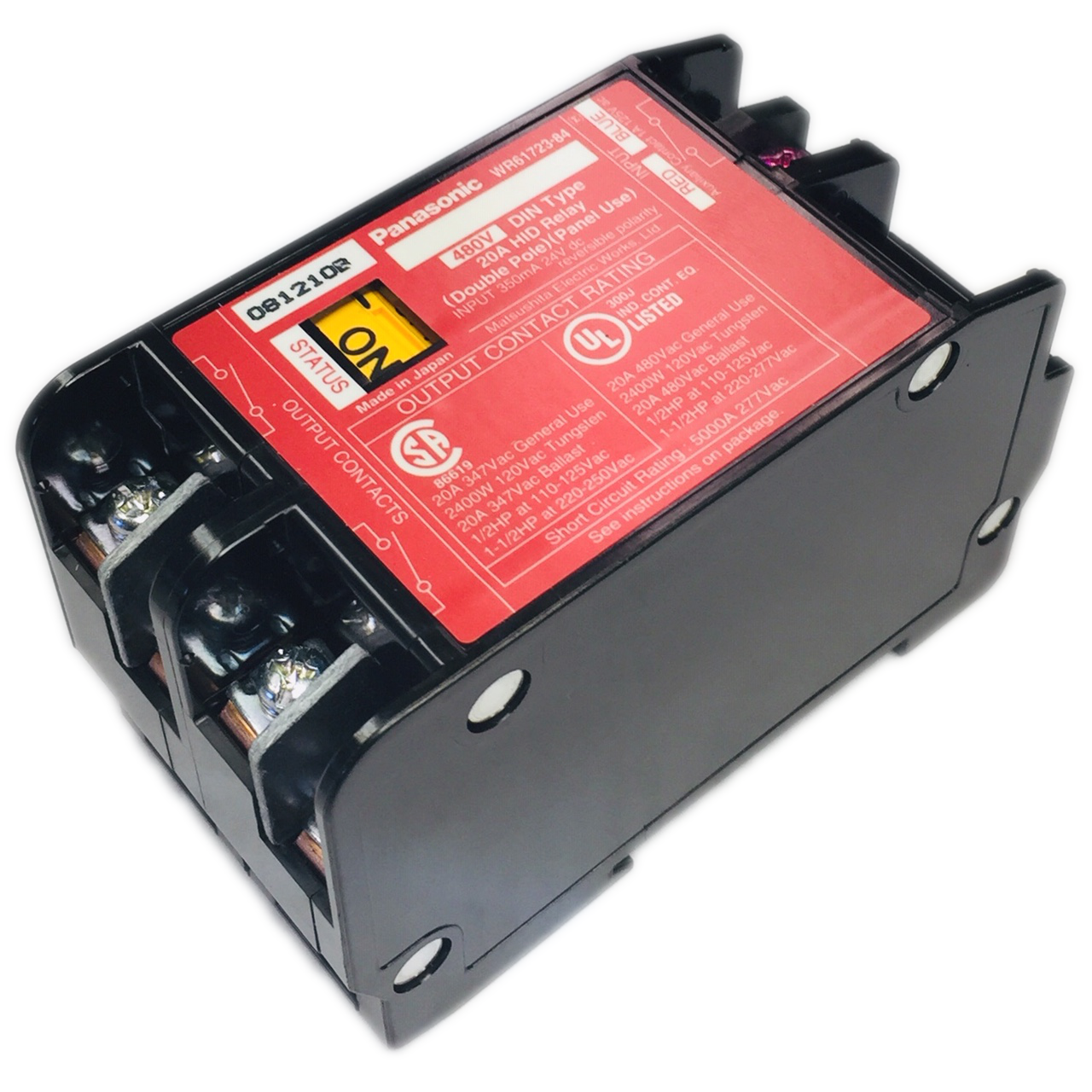 WR61723-84 Electromechanical Relay 24VAC 20A (96x49.5x60)mm DIN Rail HID Relay