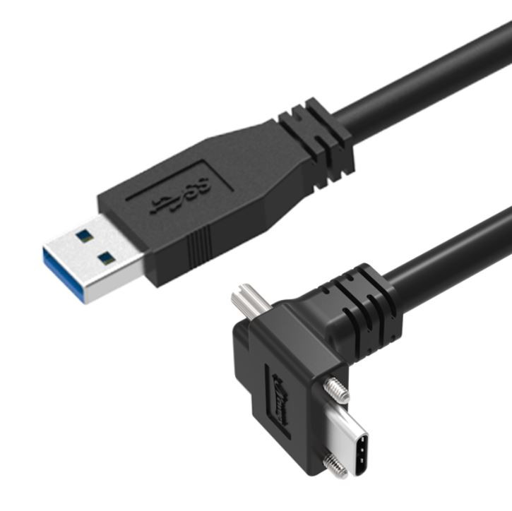 U3S1A01C6D-030   Cable A Male Straight to C Male Angle w/ Dual Thumbscrew Locking : RoHS