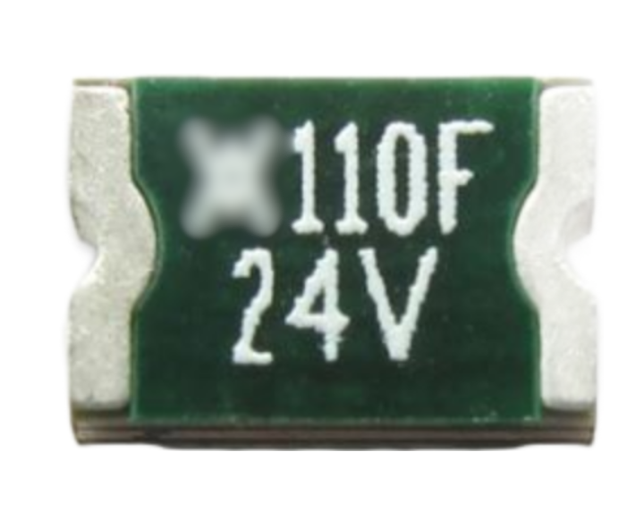 MINISMDC110F/24-2 PTC Resettable Fuse 1.1A(hold) 2.2A(trip) 24VDC 20A 0.8W 0.5s 0.06Ohm SMD Solder Pad 1812, Cut Tape