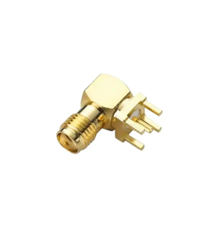 Pack of 4 PCB.SMAFRA.HT SMA Connector Jack, Female Socket 50Ohm Through Hole, Right Angle Solder