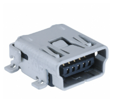 Pack of 4  1734035-2  Connector Receptacle USB2.0 mini B SMD R/A , RoHs, Cut Tape