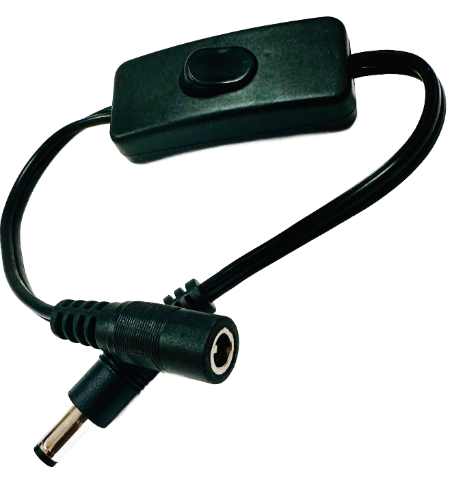 RC-T2155 Rocker DC Inline On/Off Switch Cable DC Jack 2.1 x 5.5mm; Male to Female DC Power Connector