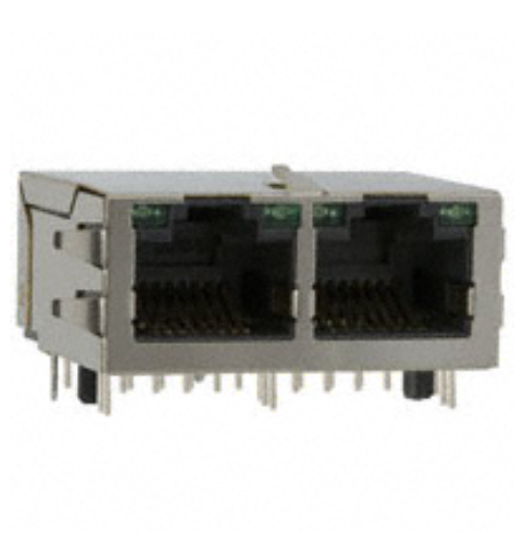 JG0-0023 Connector 2 Port RJ45 Through Hole 10/100/1000 Base-T, AutoMDIX