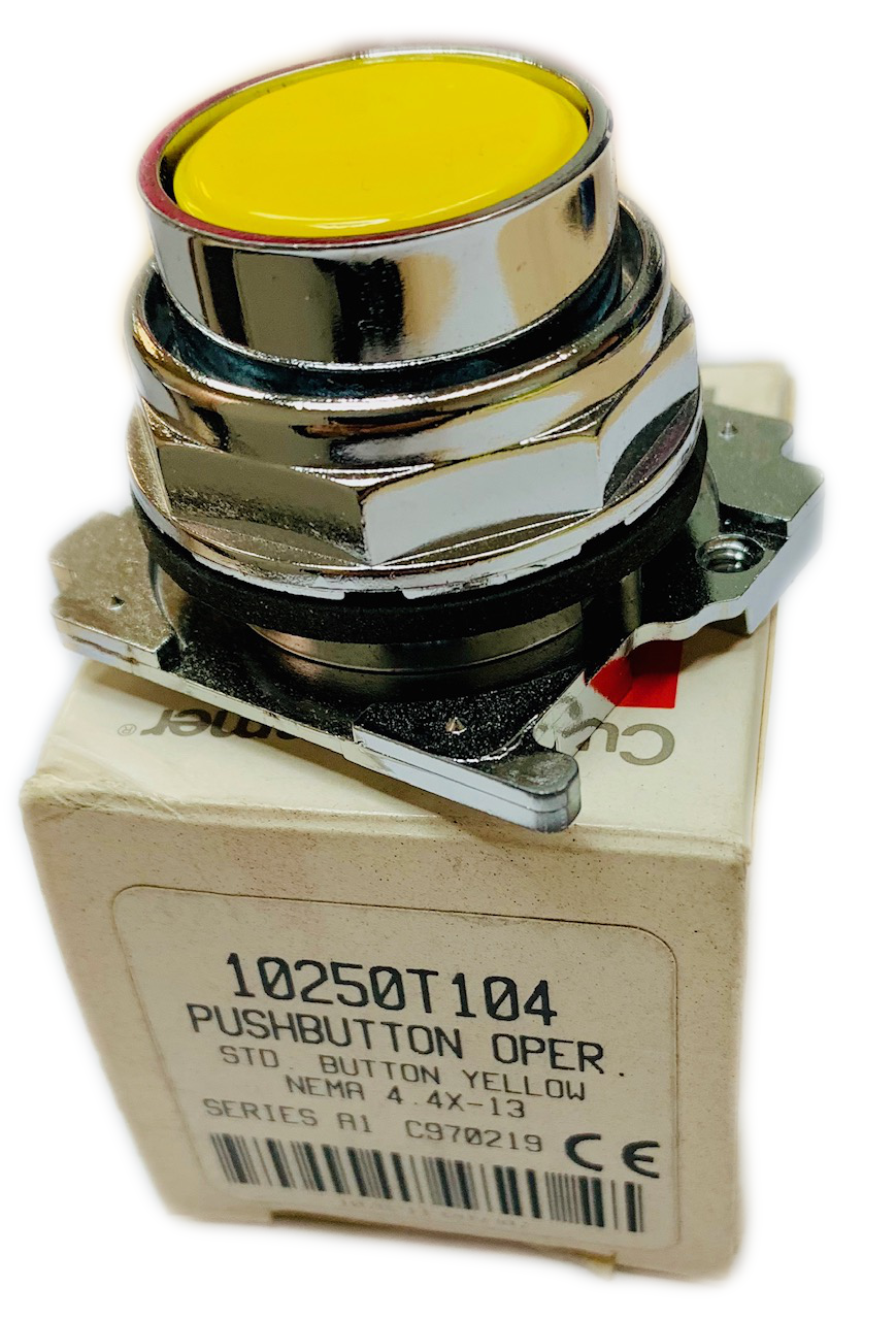 10250T104  Pushbutton, 30.5 MM 4.4X-13 Oil/Watertight Flush Yellow