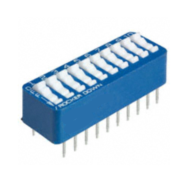 4-435640-1   Dip Switch SPST 10 Position Through Hole Rocker Actuator 60mA 5VDC