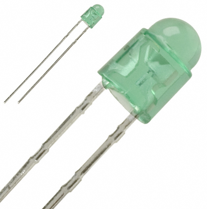 Pack of 10 SLR-343MGT32 LED Green Diffused T-1 T/H Radial