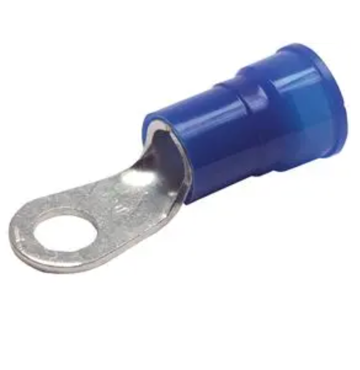 CRS-ZY-0625 Ring Tongue Terminal, M6, 1/4", 6 AWG, CRS Series, Blue