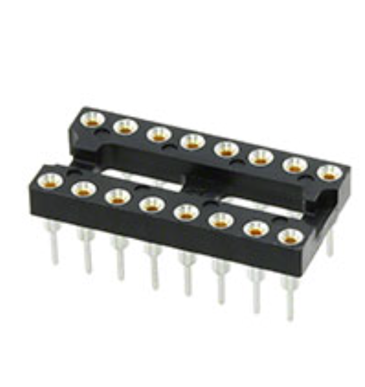 2-1437539-8 Row Spacing Socket Gold Through Hole 16 (2 x 8) Pos DIP, 0.3" (7.62mm)