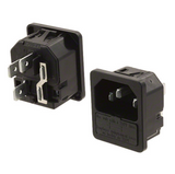 6200.4315 Power Entry Connector Receptacle, Male Blades - Module IEC 320-C14 Panel Mount, Snap-In