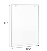 Pack of 12 HIIM Clear Acrylic Wall Mount 8.5x11 Sign Holder, Portrait Door Plexiglass Display Sign Holder