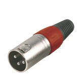AV14478 Connector Pro Signal 3-Pole XLR Plug with Red Strain Relief