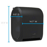 Paper Towel Dispenser Hardwound, 10 in Paper Towel Wd, 1 3/4 in, Plastic, Black