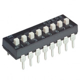 Pack of 3 ADE08 Switch Dip SPST 8 Position Through Hole Slide (Standard) Actuator 100mA 24VDC