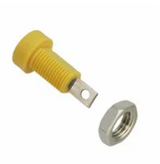 108-0907-1 Banana Jack Connector Standard Banana Solder Tabs Yellow, 108-0907-001