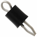 Pack of 27 5001 Test Point Black PC, Miniature Phosphor Bronze Silver Plating Through Hole Mounting Type