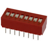 5pcs BD08  Switch DIP OFF ON SPST 8 Extended Slide 0.1A 25VDC PC Pins 10000Cycle/SwitchCycle 2.54mm Thru-Hole