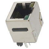 RJHS-3381   Connector Modular Jack with Led's RJ45 8 POS 1.02mm Solder ST Thru-Hole 12 Terminal 1 Port Cat 5
