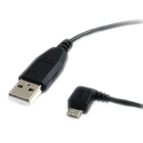 UUSBHAUB1LA  StarTech  1 ft. (0.3 m) USB to Micro USB Cable - USB 2.0 A to Left Angle Micro B - Black