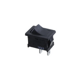 RA11431100 Rocker Switch - SPST-NO - 11A - 125VAC - Black Concave (Curved) Actuator - Non-Illuminated - No Marking - 0.187 (4.7mm) Quick Connect - Snap-In - Panel Mount.