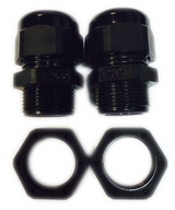 Pack of 2   3219  PG-16 Cable Glands, Strain Reliefs & Cord Grips .23" - .53" CABLE PG HUB BLACK,HEY3219