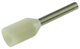 Pack of 100 E0508-WHITE Wire Ferrule, Single Wire, 22 AWG, 0.5 mm², 8 mm, White, E Series