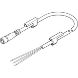 NEBU-M8G3-K-5-LE3 Cable Assembly, M8, 3-Pin, Plug Socket, 3-C, Open End, 5m L, NEBU Series