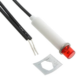 2150A1  Neon Panel Indicator Red Clear - 105V ~ 125V - Wire Leads - 4.6" (116.84mm)