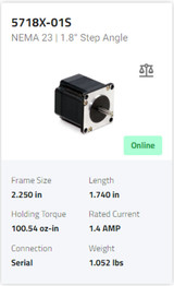 5718X-01S Bipolar Stepper Motor WO-5718X-01S Frame Size 2.250inch 200.0 Step 1.4 A 24VDC 5718X-01S-11