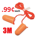 3M 1110 Corded Foam Ear Plugs 051138290092 Orange Universal Polyurethane Foam Disposable Corded Cone Ear Plugs - 29 dB NRR Ear Plug