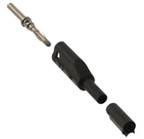 72925-0  Banana Plug, Stackable Connector Miniature Crimp or Solder Black