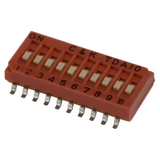 TDA10H0SK1  Dip Switch SPST 10 Position Surface Mount Slide (Standard) Actuator 25mA 24VDC
