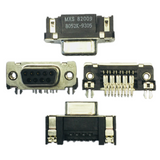 Female D-Sub DB9 9 pin D-Subminiature 82009-8052 Connector Right Angle PCB Mount Receptacle .318" Footprint