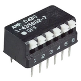 Pack of 2   1-435802-7  Dip Switch SPST 6 Position Through Hole, Right Angle Piano Actuator 25mA 24VDC :RoHS
