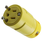 1547 1301410031Connector-Super Safeway PWR ENT RCPT NEMA 5-15R 15A 125V STR SCREW, Neotex Rubber-Yellow