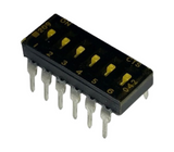 Pack of 5  209-6LPST  Dip Switch SPST 6 Position Through Hole Slide (Standard) Actuator 100mA 20VDC